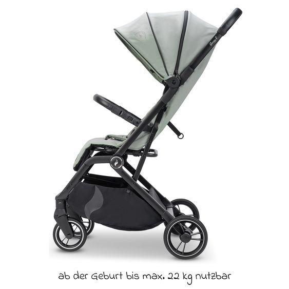Osann Reisebuggy & Sportwagen Boogy 2 bis 22 kg belastbar nur 7,5 kg mit Liegeposition & Regenschutz - Moss