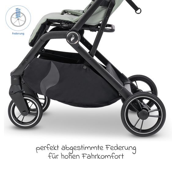 Osann Reisebuggy & Sportwagen Boogy 2 bis 22 kg belastbar nur 7,5 kg mit Liegeposition & Regenschutz - Moss