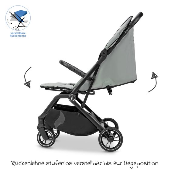 Osann Reisebuggy & Sportwagen Boogy 2 bis 22 kg belastbar nur 7,5 kg mit Liegeposition & Regenschutz - Moss