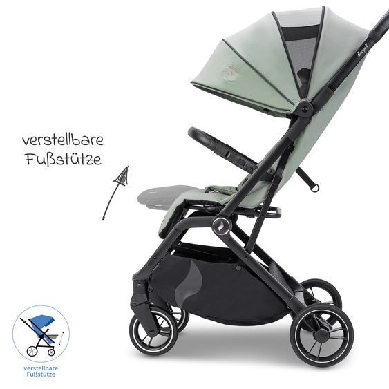 Osann Reisebuggy & Sportwagen Boogy 2 bis 22 kg belastbar nur 7,5 kg mit Liegeposition & Regenschutz - Moss