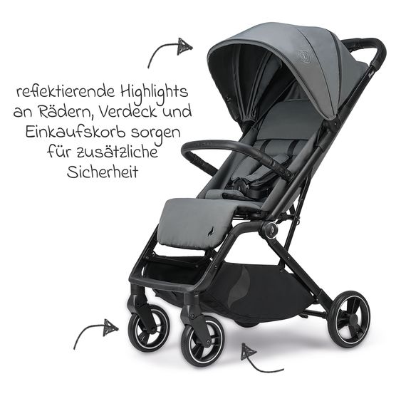 Osann Reisebuggy & Sportwagen Boogy 2 bis 22 kg belastbar nur 7,5 kg mit Liegeposition & Regenschutz - Stone