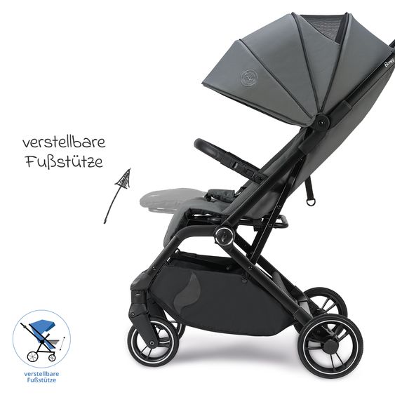 Osann Reisebuggy & Sportwagen Boogy 2 bis 22 kg belastbar nur 7,5 kg mit Liegeposition & Regenschutz - Stone