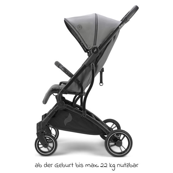 Osann Reisebuggy & Sportwagen Boogy bis 22 kg belastbar nur 6,8 kg leicht inkl. Adapter, Regenschutz & Transporttasche - Asphalt
