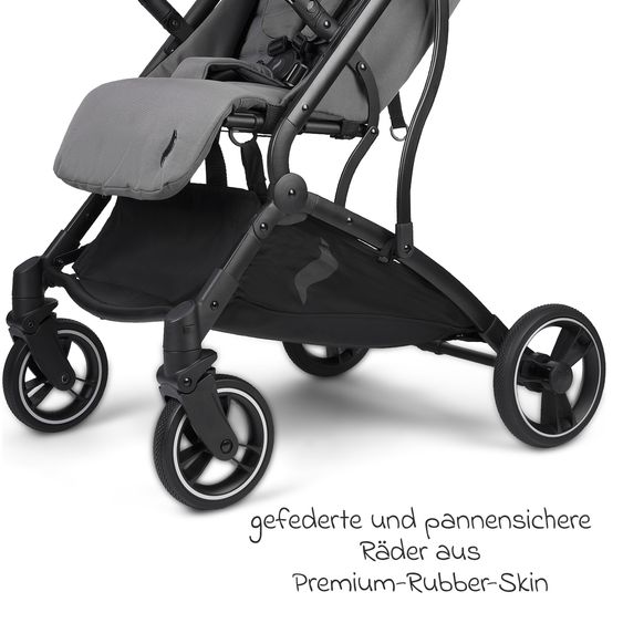 Osann Reisebuggy & Sportwagen Boogy bis 22 kg belastbar nur 6,8 kg leicht inkl. Adapter, Regenschutz & Transporttasche - Asphalt