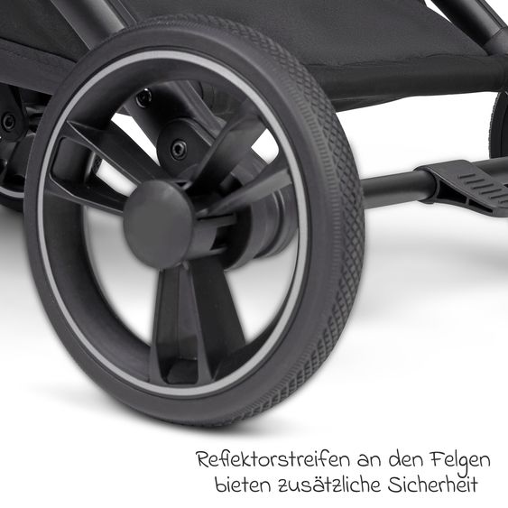 Osann Reisebuggy & Sportwagen Boogy bis 22 kg belastbar nur 6,8 kg leicht inkl. Adapter, Regenschutz & Transporttasche - Asphalt