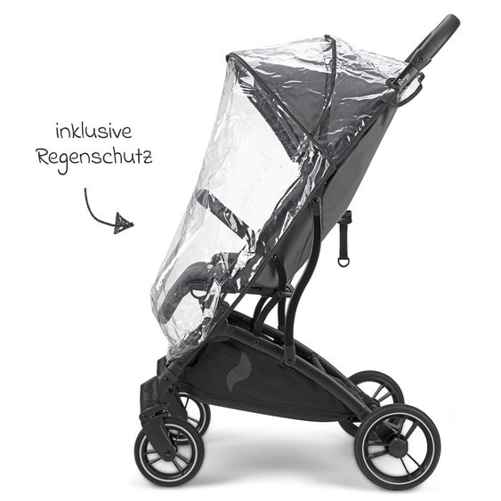 Osann Reisebuggy & Sportwagen Boogy bis 22 kg belastbar nur 6,8 kg leicht inkl. Adapter, Regenschutz & Transporttasche - Asphalt