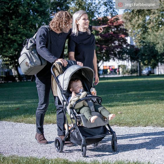 Osann Reisebuggy & Sportwagen Boogy bis 22 kg belastbar nur 6,8 kg leicht inkl. Adapter, Regenschutz & Transporttasche - Asphalt