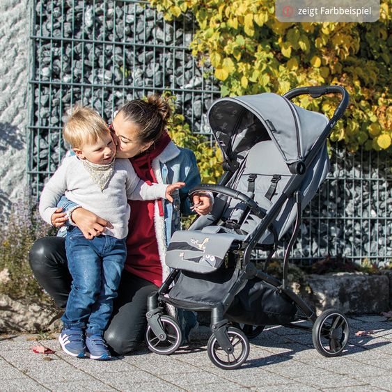 Osann Reisebuggy & Sportwagen Boogy bis 22 kg belastbar nur 6,8 kg leicht inkl. Adapter, Regenschutz & Transporttasche - Asphalt