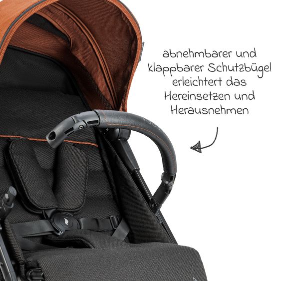 Osann Reisebuggy & Sportwagen Boogy bis 22 kg belastbar nur 6,8 kg leicht inkl. Adapter, Regenschutz & Transporttasche - Caramel