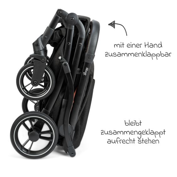 Osann Reisebuggy & Sportwagen Boogy bis 22 kg belastbar nur 6,8 kg leicht inkl. Adapter, Regenschutz & Transporttasche - Caramel