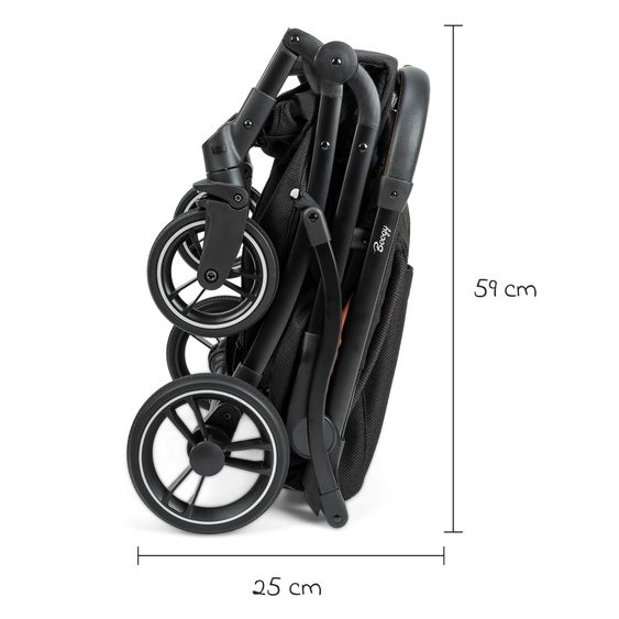 Osann Reisebuggy & Sportwagen Boogy bis 22 kg belastbar nur 6,8 kg leicht inkl. Adapter, Regenschutz & Transporttasche - Caramel