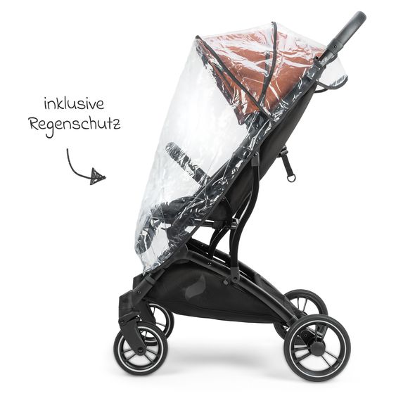 Osann Reisebuggy & Sportwagen Boogy bis 22 kg belastbar nur 6,8 kg leicht inkl. Adapter, Regenschutz & Transporttasche - Caramel