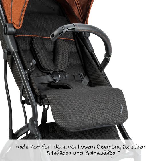 Osann Reisebuggy & Sportwagen Boogy bis 22 kg belastbar nur 6,8 kg leicht inkl. Adapter, Regenschutz & Transporttasche - Caramel