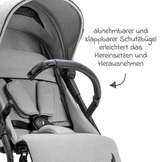 Osann Reisebuggy & Sportwagen Boogy bis 22 kg belastbar nur 6,8 kg leicht inkl. Adapter, Regenschutz & Transporttasche - Cloud