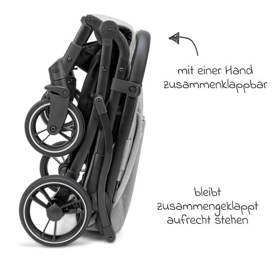 Osann Reisebuggy & Sportwagen Boogy bis 22 kg belastbar nur 6,8 kg leicht inkl. Adapter, Regenschutz & Transporttasche - Cloud