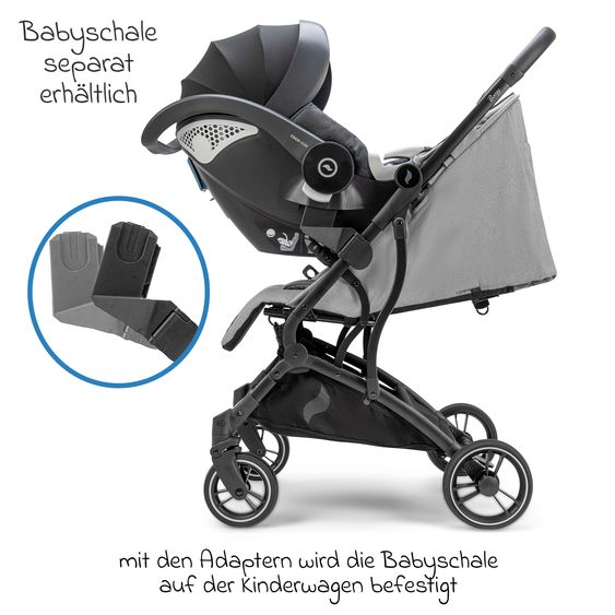 Osann Reisebuggy & Sportwagen Boogy bis 22 kg belastbar nur 6,8 kg leicht inkl. Adapter, Regenschutz & Transporttasche - Cloud