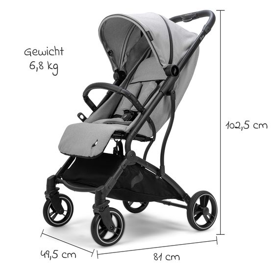 Osann Reisebuggy & Sportwagen Boogy bis 22 kg belastbar nur 6,8 kg leicht inkl. Adapter, Regenschutz & Transporttasche - Cloud