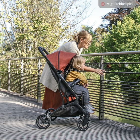 Osann Reisebuggy & Sportwagen Boogy bis 22 kg belastbar nur 6,8 kg leicht inkl. Adapter, Regenschutz & Transporttasche - Cloud