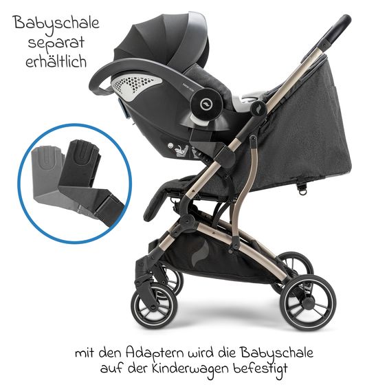 Osann Reisebuggy & Sportwagen Boogy bis 22 kg belastbar nur 6,8 kg leicht inkl. Adapter, Regenschutz & Transporttasche - Elegance