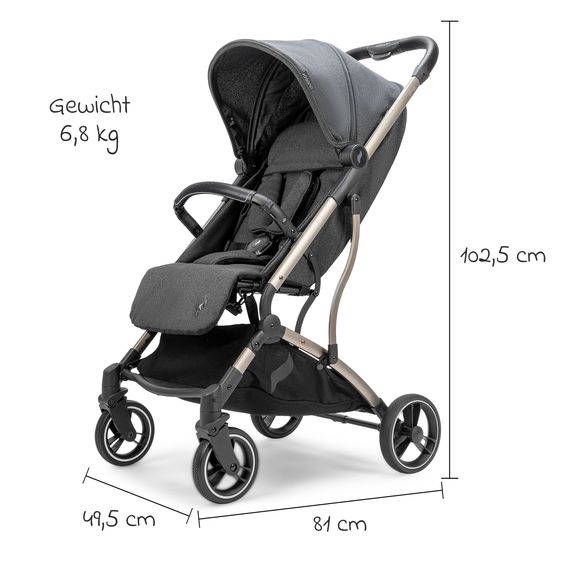 Osann Reisebuggy & Sportwagen Boogy bis 22 kg belastbar nur 6,8 kg leicht inkl. Adapter, Regenschutz & Transporttasche - Elegance