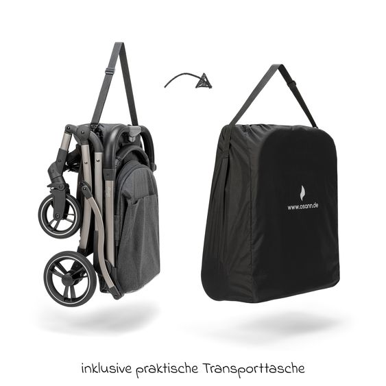 Osann Reisebuggy & Sportwagen Boogy bis 22 kg belastbar nur 6,8 kg leicht inkl. Adapter, Regenschutz & Transporttasche - Elegance