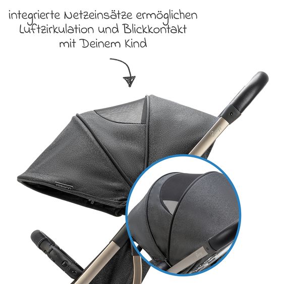 Osann Reisebuggy & Sportwagen Boogy bis 22 kg belastbar nur 6,8 kg leicht inkl. Adapter, Regenschutz & Transporttasche - Elegance