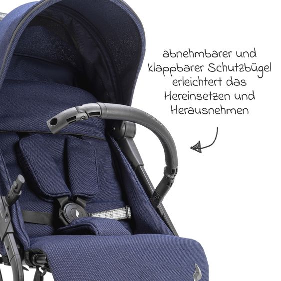 Osann Reisebuggy & Sportwagen Boogy bis 22 kg belastbar nur 6,8 kg leicht inkl. Adapter, Regenschutz & Transporttasche - Indigo