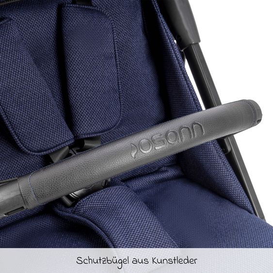 Osann Reisebuggy & Sportwagen Boogy bis 22 kg belastbar nur 6,8 kg leicht inkl. Adapter, Regenschutz & Transporttasche - Indigo