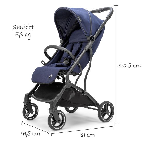 Osann Reisebuggy & Sportwagen Boogy bis 22 kg belastbar nur 6,8 kg leicht inkl. Adapter, Regenschutz & Transporttasche - Indigo