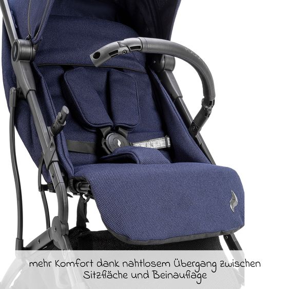 Osann Reisebuggy & Sportwagen Boogy bis 22 kg belastbar nur 6,8 kg leicht inkl. Adapter, Regenschutz & Transporttasche - Indigo