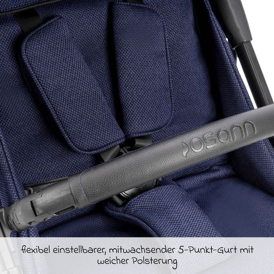 Osann Reisebuggy & Sportwagen Boogy bis 22 kg belastbar nur 6,8 kg leicht inkl. Adapter, Regenschutz & Transporttasche - Indigo