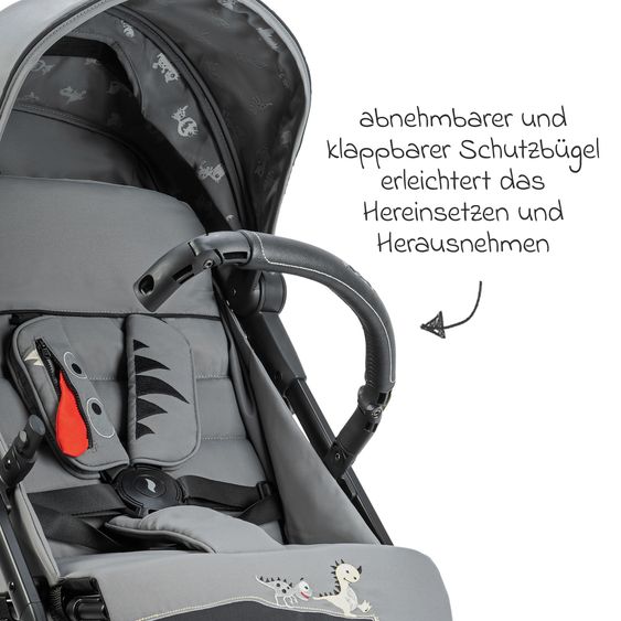 Osann Reisebuggy & Sportwagen Boogy bis 22 kg belastbar nur 6,8 kg leicht inkl. Adapter, Regenschutz & Transporttasche - Monster