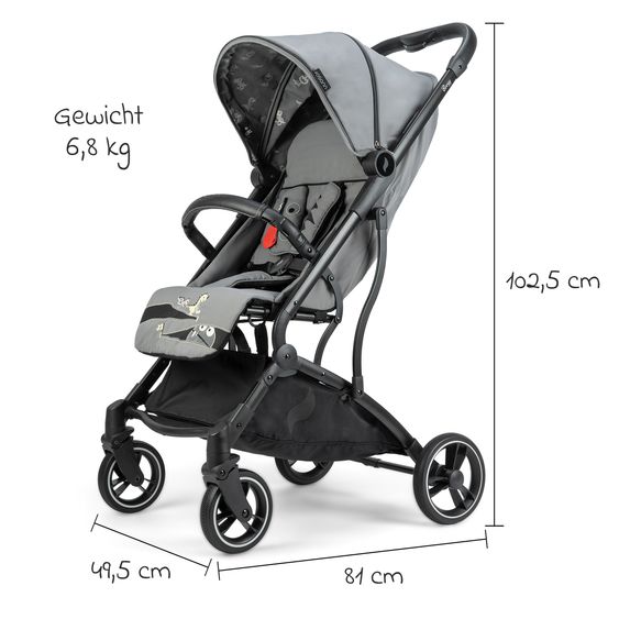 Osann Reisebuggy & Sportwagen Boogy bis 22 kg belastbar nur 6,8 kg leicht inkl. Adapter, Regenschutz & Transporttasche - Monster