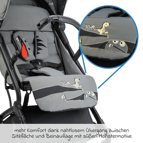 Osann Reisebuggy & Sportwagen Boogy bis 22 kg belastbar nur 6,8 kg leicht inkl. Adapter, Regenschutz & Transporttasche - Monster