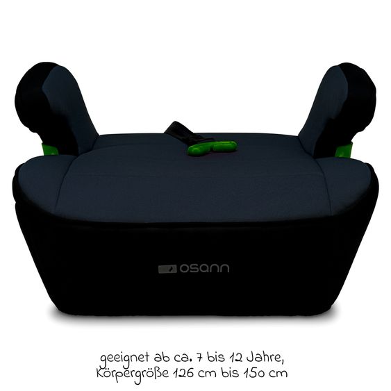 Osann Junior Gurtfix i-Size booster seat from 7 years - 12 years (126 cm - 150 cm) only 2.15 kg light - Nero