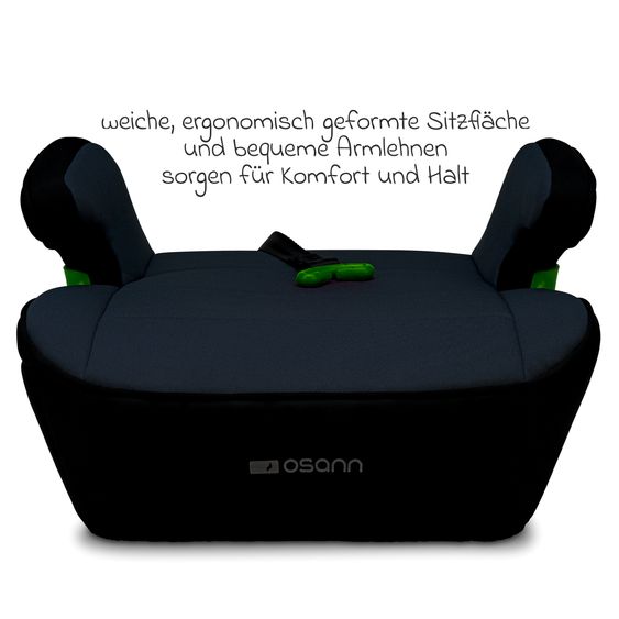 Osann Junior Gurtfix i-Size booster seat from 7 years - 12 years (126 cm - 150 cm) only 2.15 kg light - Nero