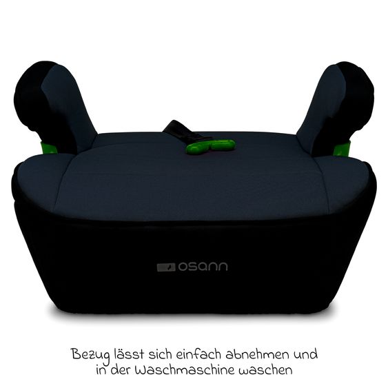 Osann Sitzerhöhung Junior Isofix Gurtfix i-Size ab 7 Jahre - 12 Jahre (126 cm - 150 cm) nur 3,3 kg leicht - Nero