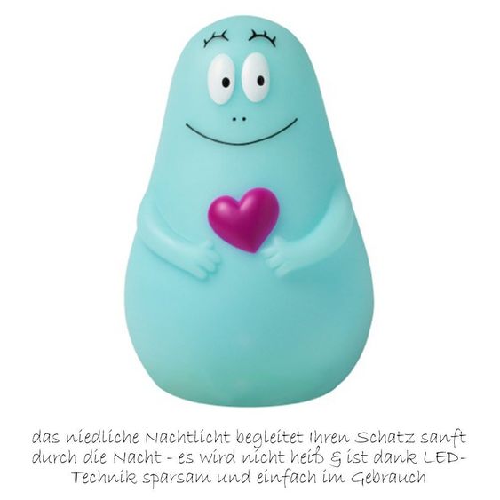 Pabobo LED-Nachtlicht Lumilove Barbapapa mit USB-Anschluss - Blau