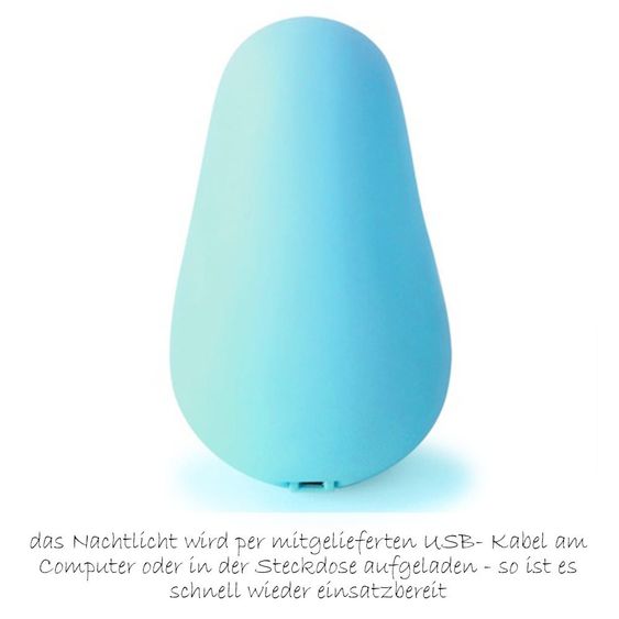 Pabobo LED-Nachtlicht Lumilove Barbapapa mit USB-Anschluss - Blau