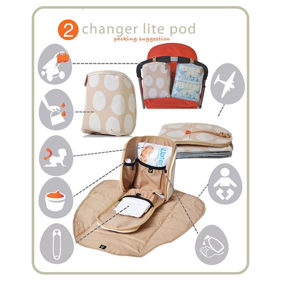 PacaPod Wickeltasche - Saunton - Tan