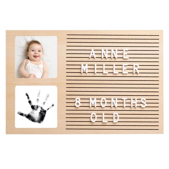 Pearhead Letterboard picture frame - wood