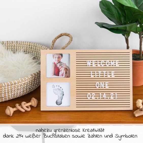 Pearhead Letterboard picture frame - wood