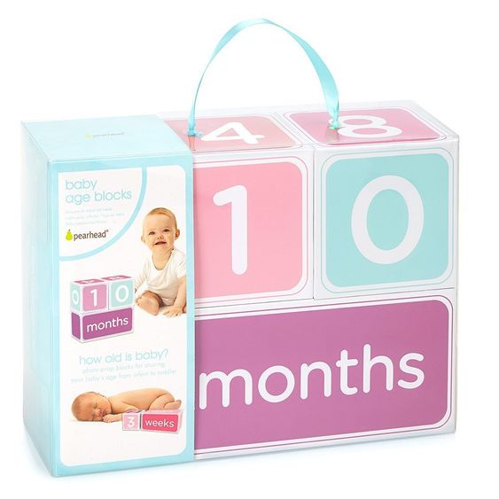 Pearhead Cubo fotografico per le prime settimane, mesi e anni del bambino - Rosa