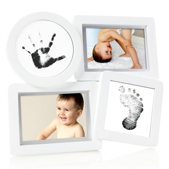 Pearhead Rahmen für 2 Fotos & 2 Abdrücke - Collage Frame - Weiß