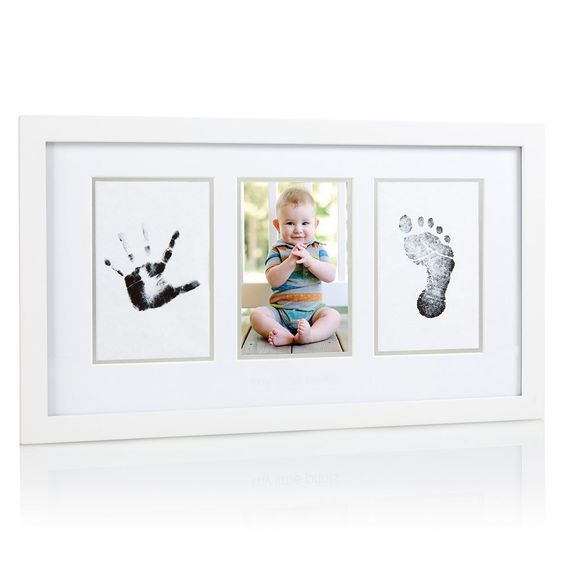 Pearhead Rahmen für Foto & 2 Abdrücke - Photo Frame - Weiß