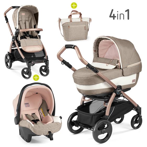 Peg Perego 4in1 Kinderwagen-Set Book 51 inkl. Babywanne Culla Elite & Babyschale Primo Viaggio SL - Mon Amour Elite Modular