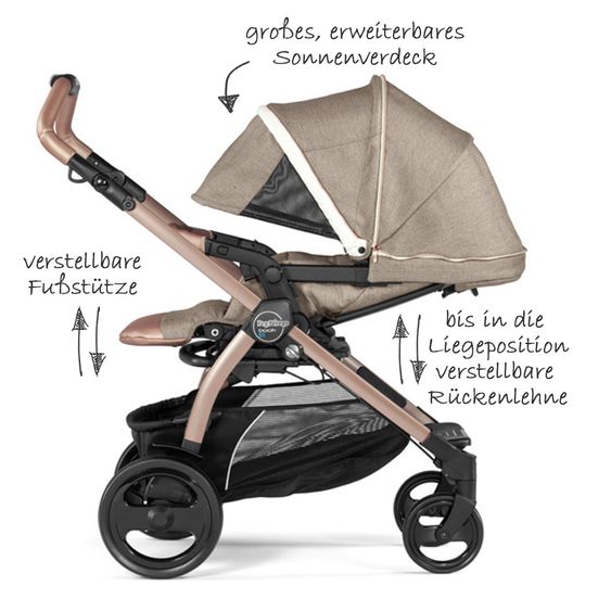 Peg Perego 4in1 Kinderwagen-Set Book 51 inkl. Babywanne Culla Elite & Babyschale Primo Viaggio SL - Mon Amour Elite Modular