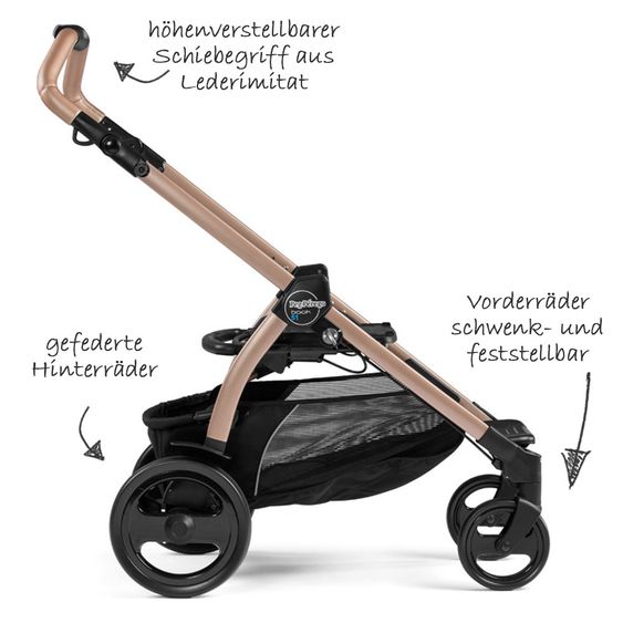 Peg Perego 4in1 Kinderwagen-Set Book 51 inkl. Babywanne Culla Elite & Babyschale Primo Viaggio SL - Mon Amour Elite Modular
