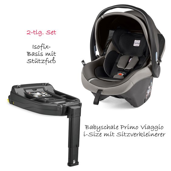 Peg Perego Babyschale Primo Viaggio i-Size inkl. i-Size-Basis - Class Grey