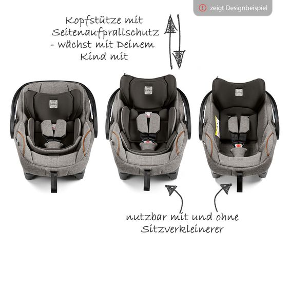 Peg Perego Babyschale Primo Viaggio i-Size inkl. i-Size-Basis - Class Grey